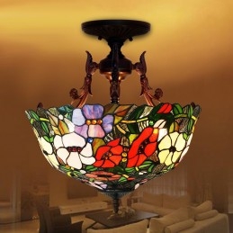 Retro Tiffany Glas-in-lood...