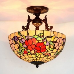 Ronde Tiffany glas-in-lood...